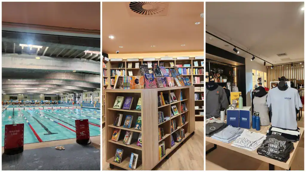 新南威爾斯大學書店、游泳池、診所